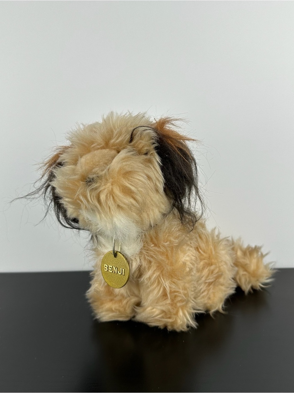 Dakin Benji Puppy Dog 8” Beige Tan Black Brown Plush Stuffed Animal with Collar